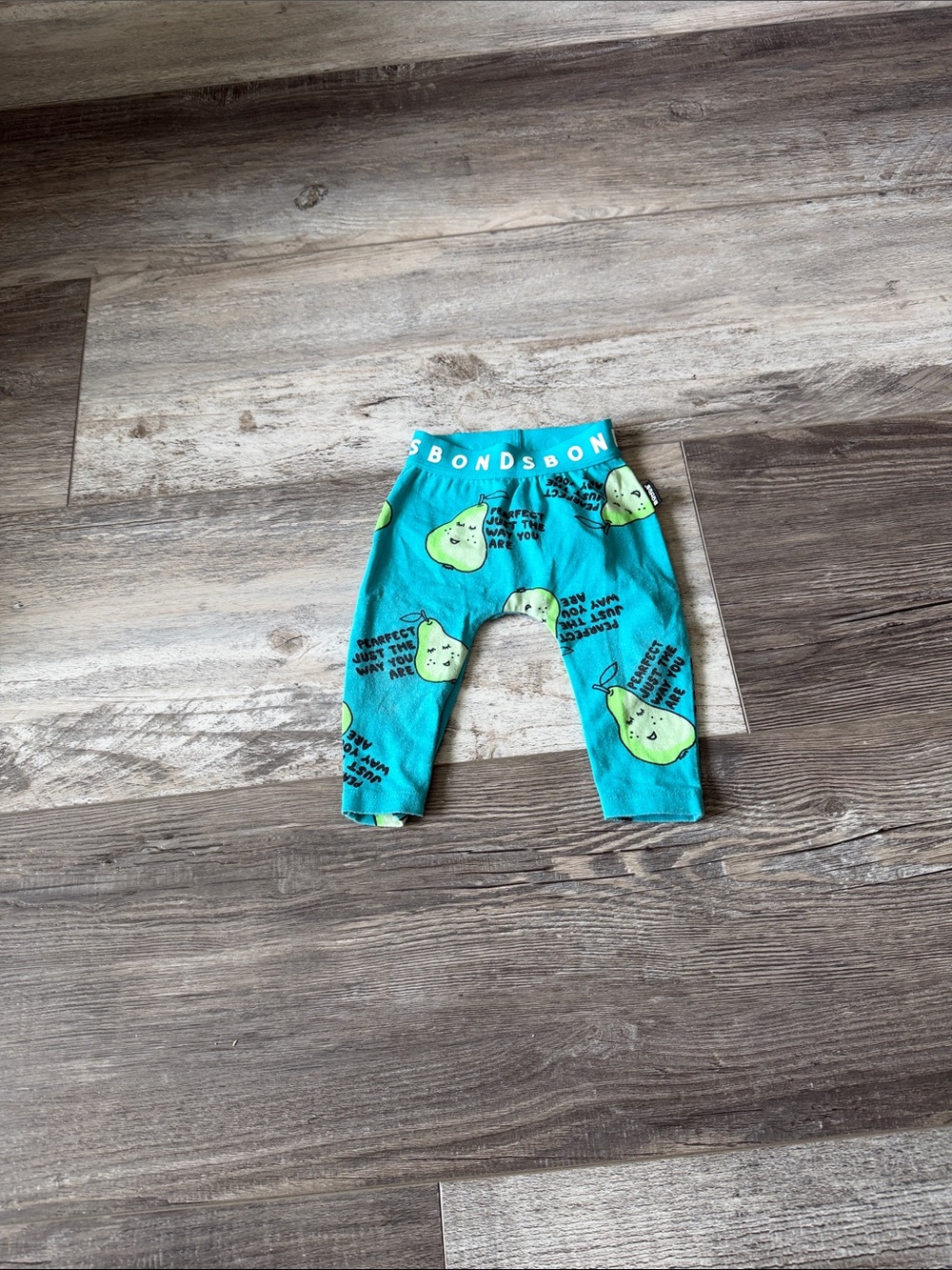Bonds Teal Baby Leggings with Lime Pear Print‎